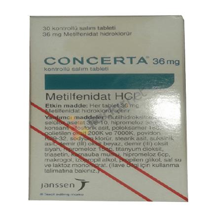 CONCERTA 36 mg 30 kont. salım tableti