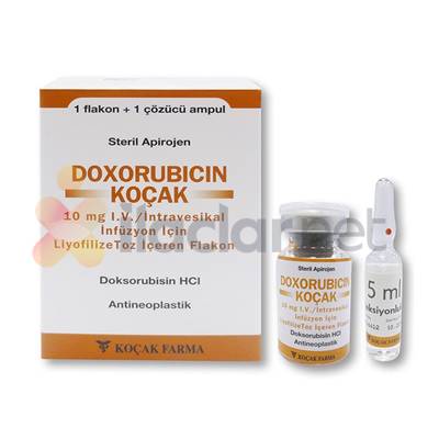 DOXORUBICIN KOCAK 10 MG IV/INTRAVESIKAL INFUZYON ICIN LIYOFILIZE TOZ ICEREN 1 FLK+1 AMP