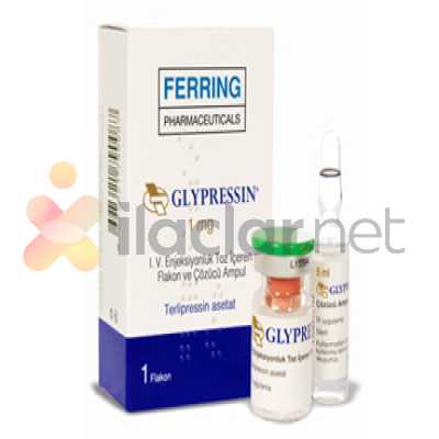 GLYPRESSIN 1 MG IV ENJEKSIYONLUK TOZ ICEREN FLAKON VE COZUCU AMPUL