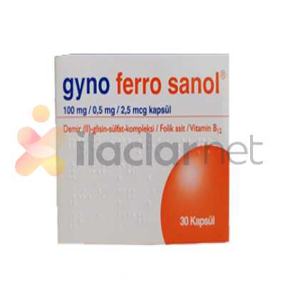 GYNO FERRO SANOL 100MG/0,5 MG/2,5 MCG KAPSUL (30 KAPSUL)