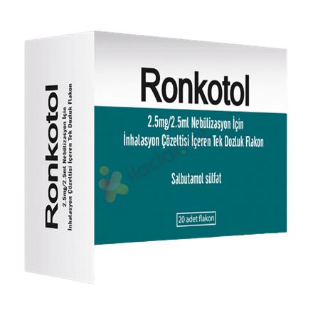 RONKOTOL 2.5 mg/2.5 ml nebulizasyon için inhilasyon çözeltisi içeren tek dozluk 20 flakon